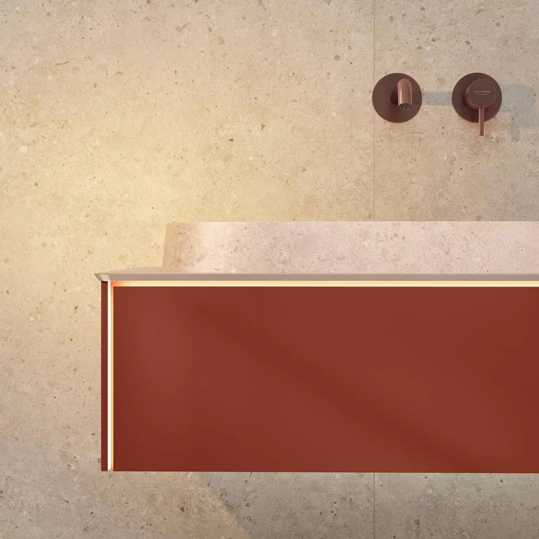 Тумба MAGICA подвесная 90, 1 ящик, венецианский красный матовый