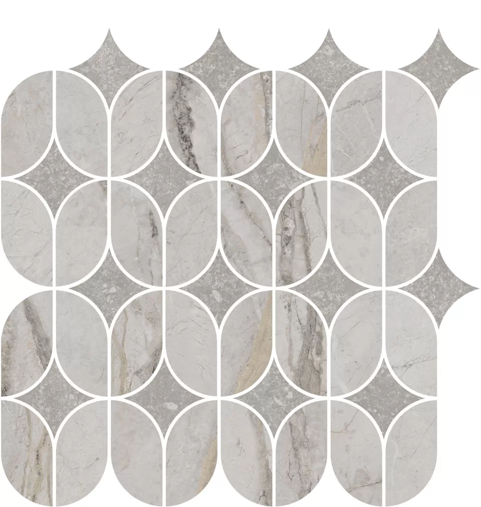 Керамический декор Kerama Marazzi Ифран наборный серый светлый глянцевый обрезной 30x32.5x0.9