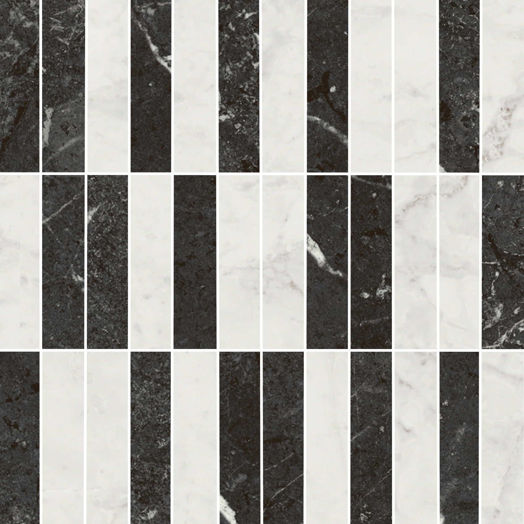 Керамический декор Kerama Marazzi Тубкаль мозаичный микс чёрный белый глянцевый обрезной 30x30x0.9