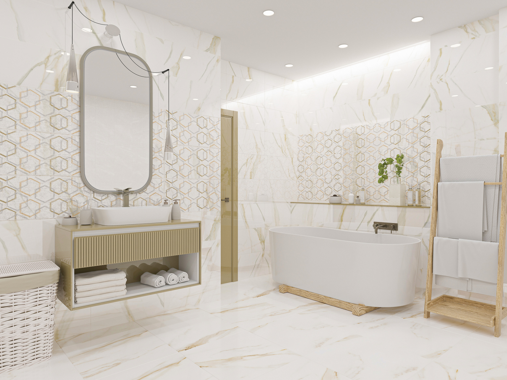 Керамический декор Azori Apulia Oro Hexagone 315x630