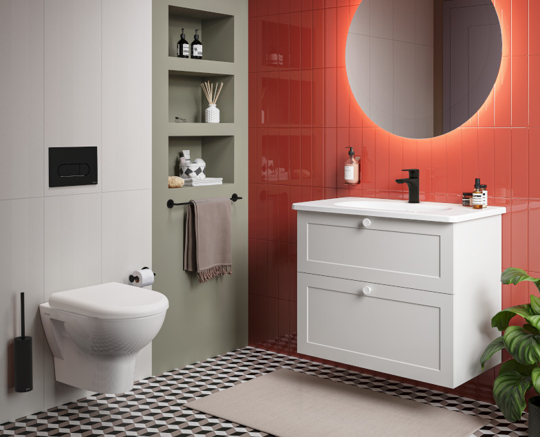 Панель смыва Root Round матовый черный