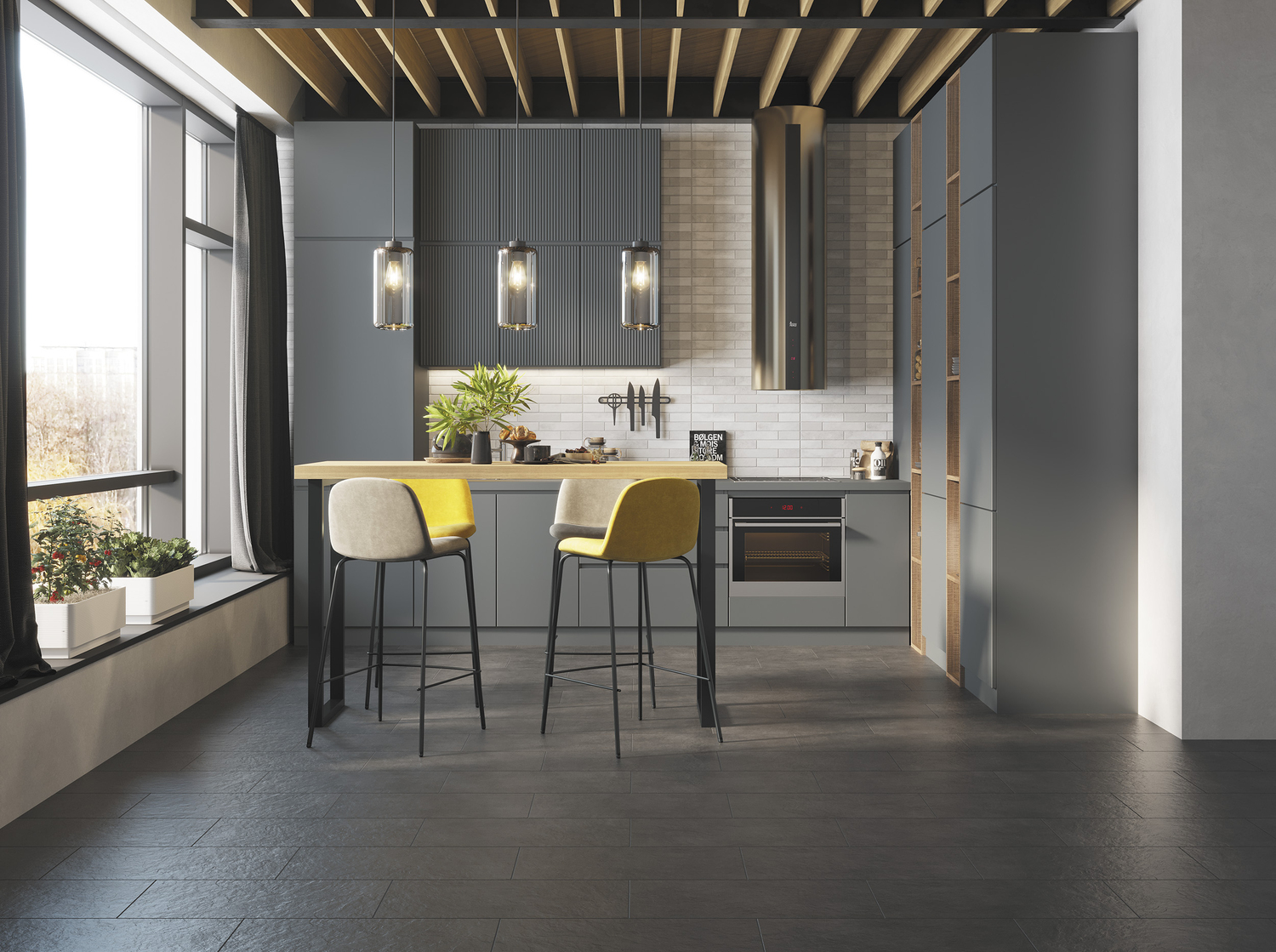 Керамический гранит Cersanit Slate темно-серый SF4L402D 29,7x59,8