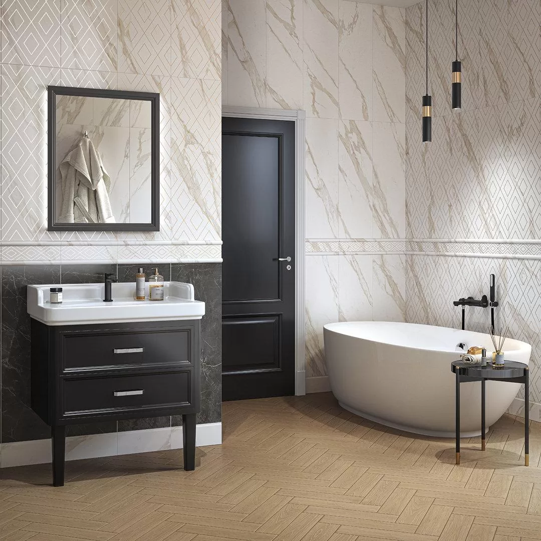 Керамический бордюр Kerama Marazzi Алентежу SPA055R белый матовый обрезной 30x2,5
