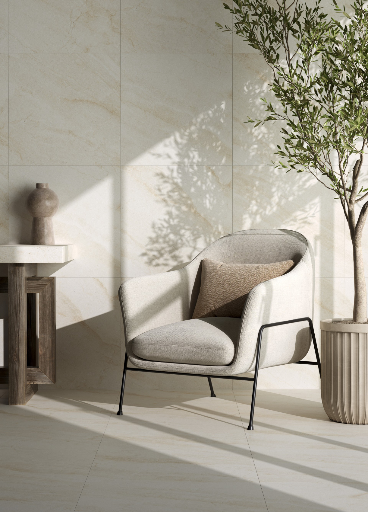 Керамический гранит Kerranova Bereg кремовый K-2401/MR матовый 60х60