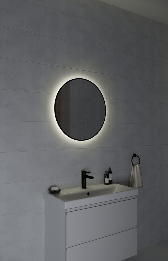 Зеркало ECLIPSE smart 60x60 в черной рамке