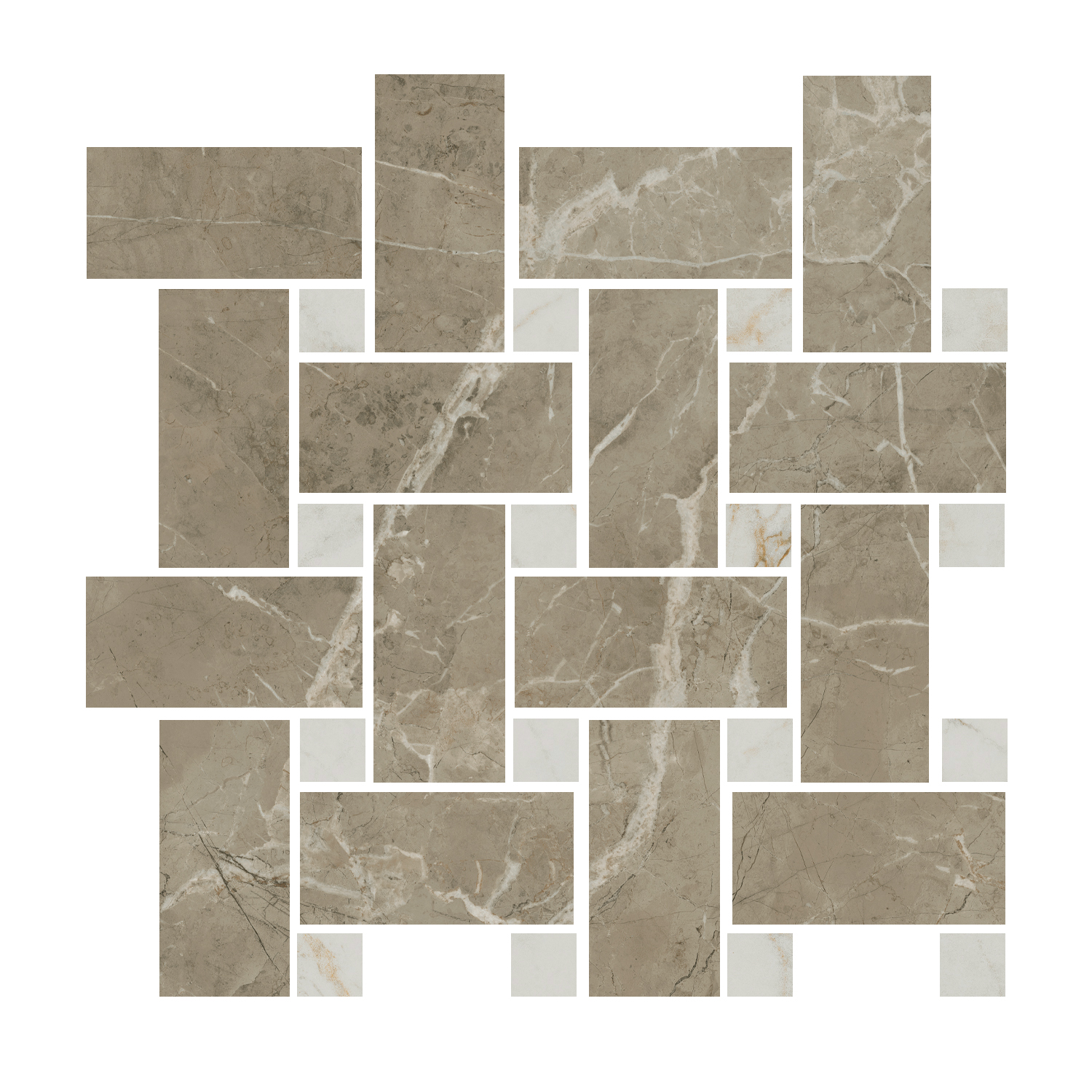 Керамический декор Kerama Marazzi Серенада T038\SG6541 бежевый темный лаппатированный мозаичный 32x32