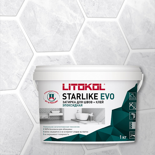 Затирка STARLIKE EVO S.100 Bianco Assoluto 1 кг в Уфе — купить с доставкой | Nova