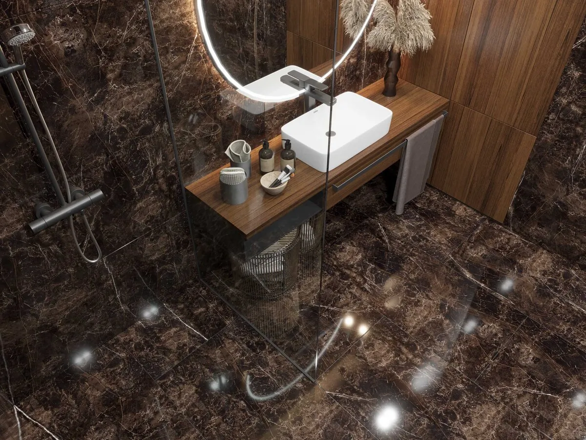 Керамический гранит Estima Marble Onlygres MOG401 Dark Brown полированный 60х120