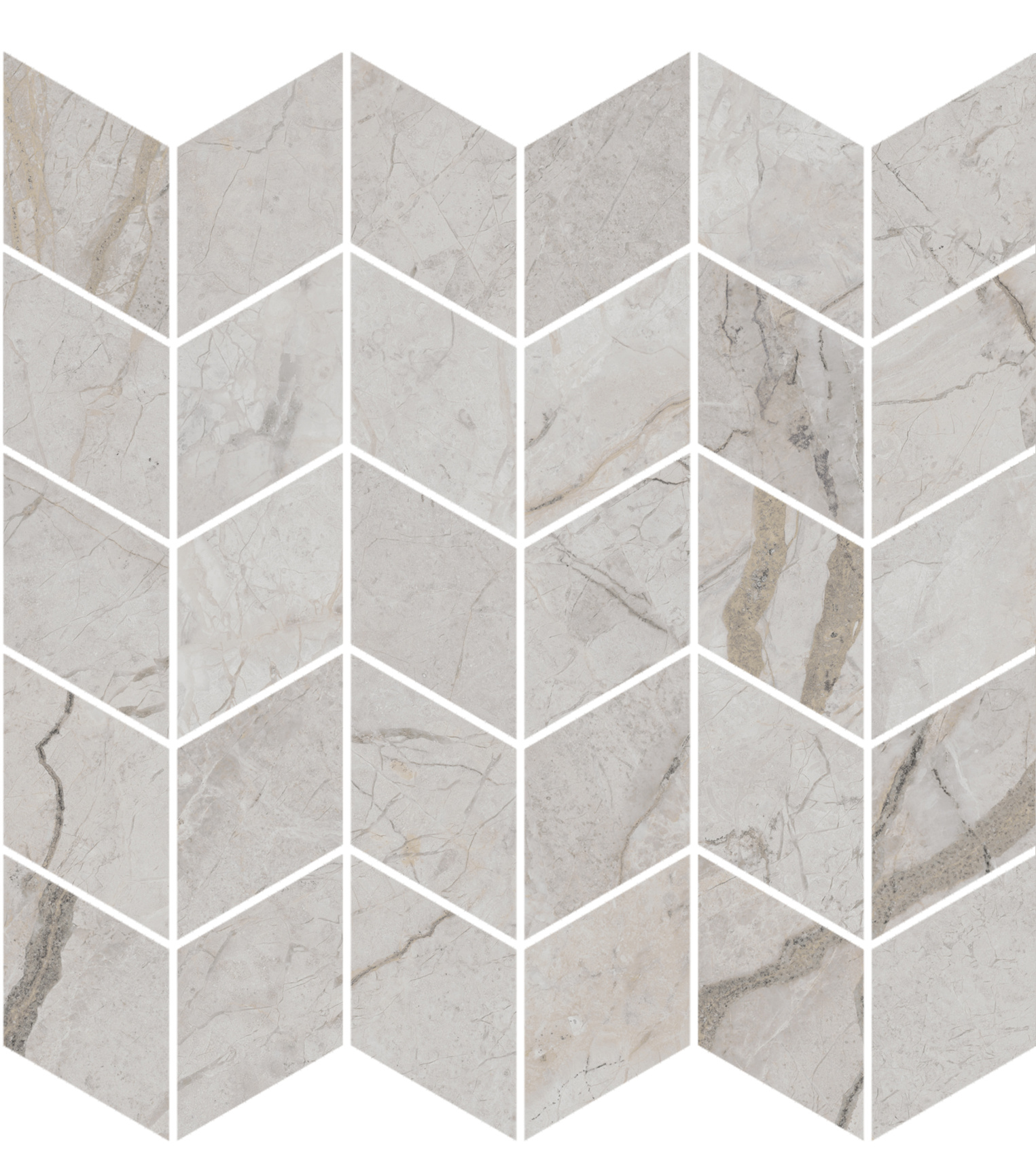 Керамический декор Kerama Marazzi Ифран мозаичный серый светлый глянцевый обрезной 30x31.2x0.9