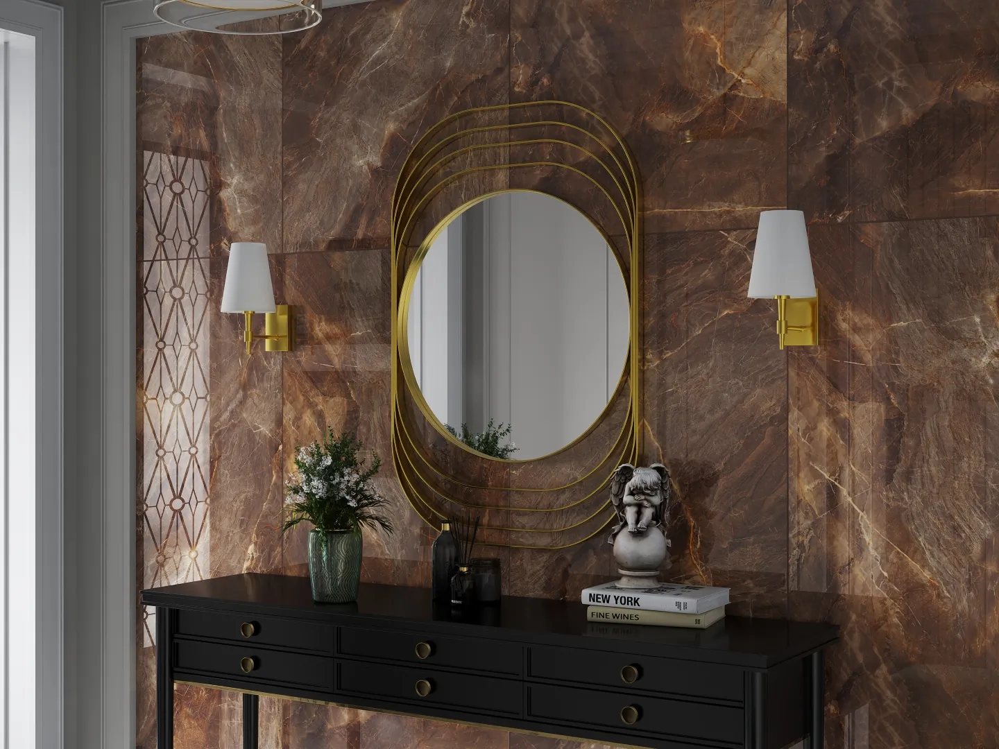 Керамический гранит Estima Marble Onlygres XXL MOGXL4001 Brown полированный 80х160
