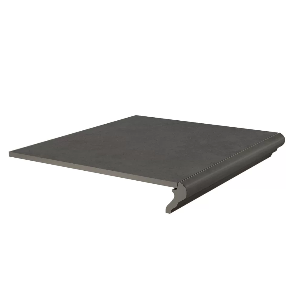 Керамическая ступень Kerama Marazzi Хадду фронтальная серая темная матовая 40.2x34