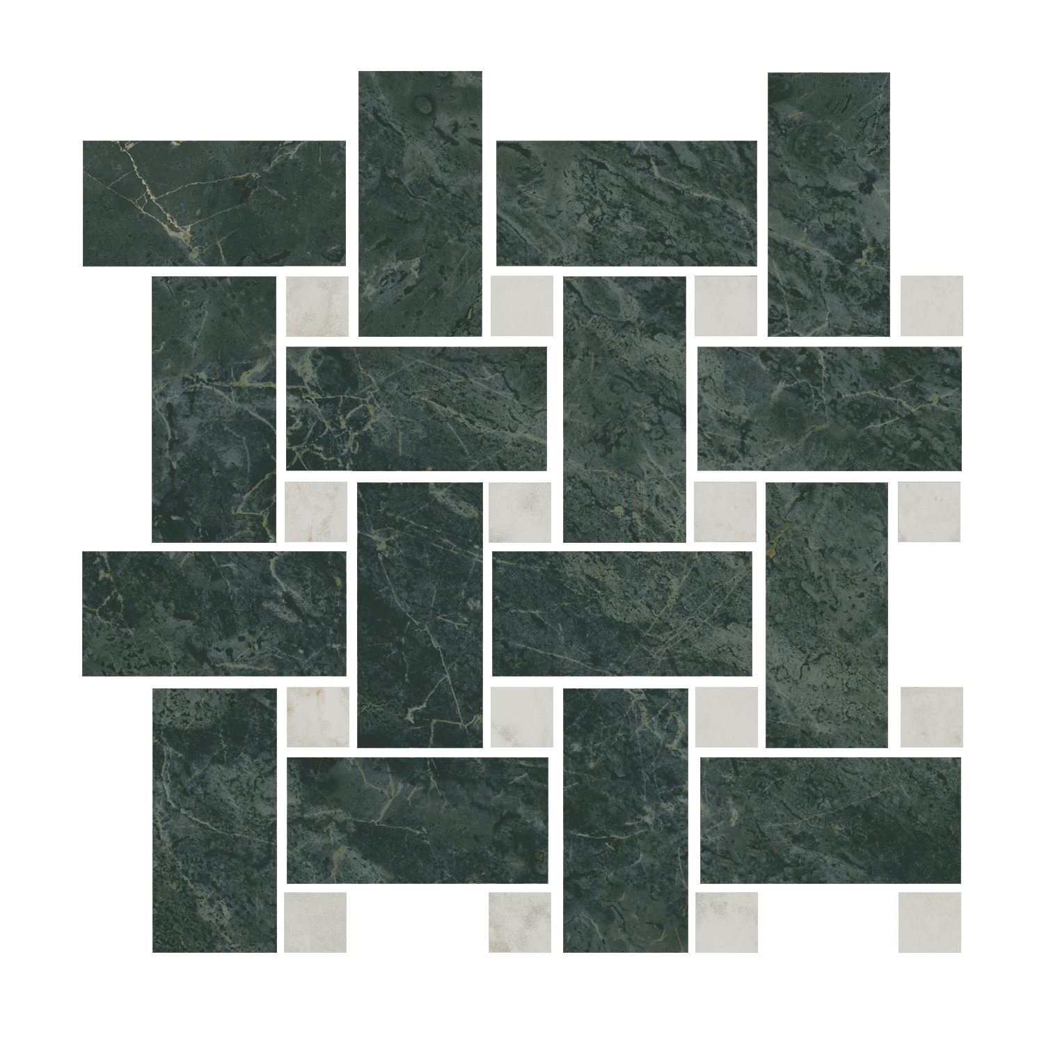 Керамический декор Kerama Marazzi Серенада T038\SG6542 зеленый лаппатированный мозаичный 32x32