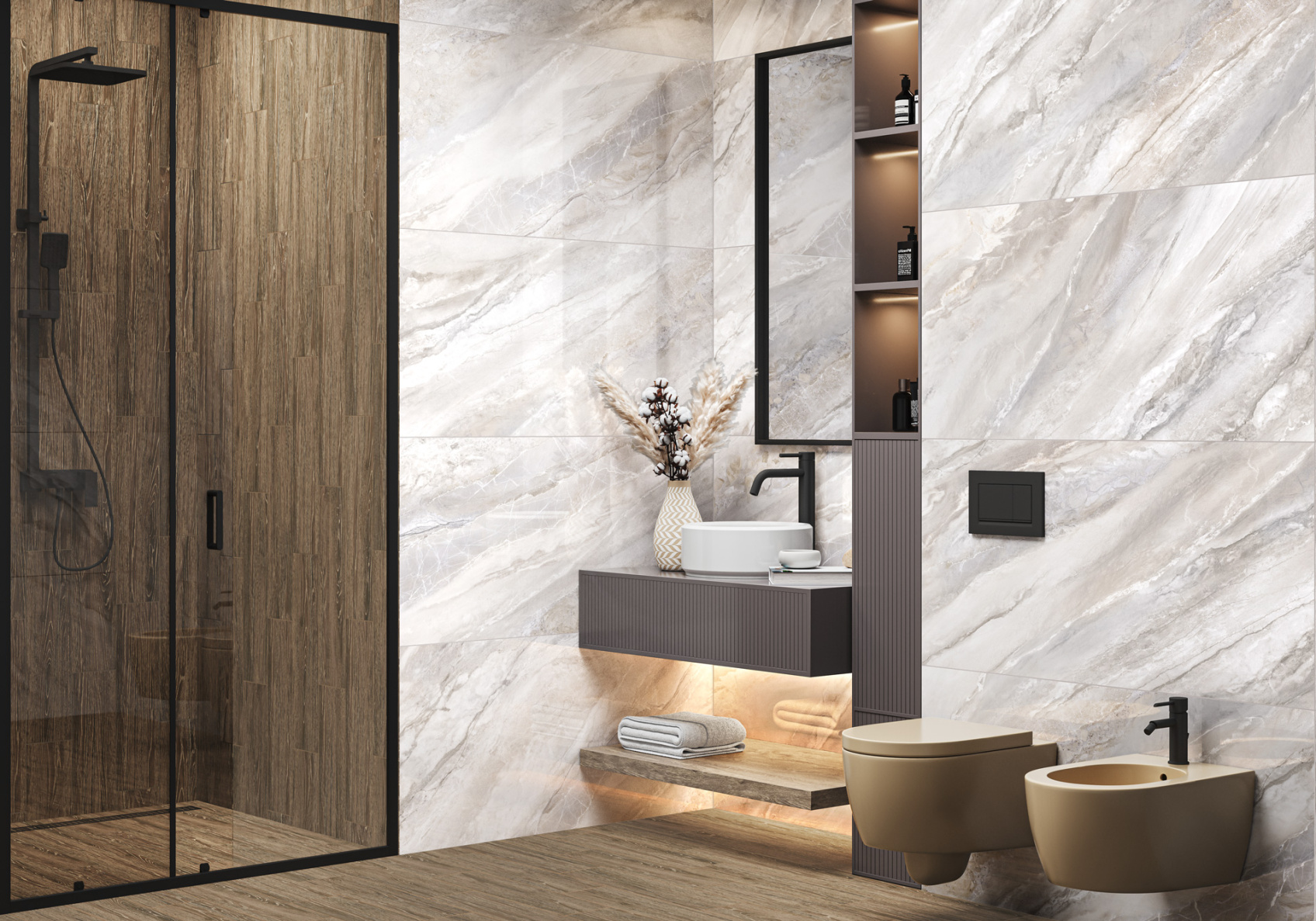 Керамический гранит New Trend Evo Marmo Gris полированный 60х120 60120EVO05P