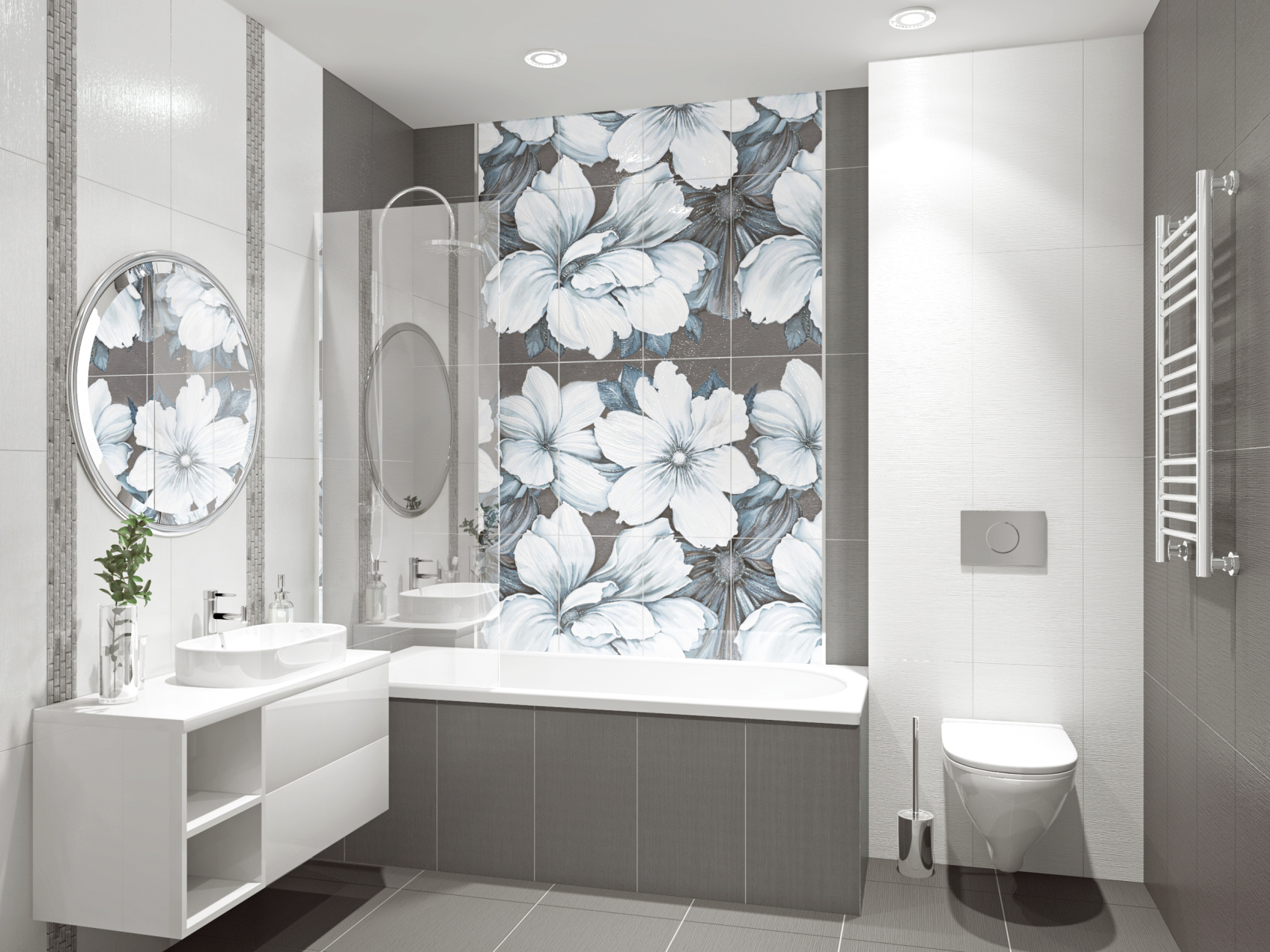 Керамическое панно Azori Devore Floris 94,5x126 из шести частей  31,5x63,0