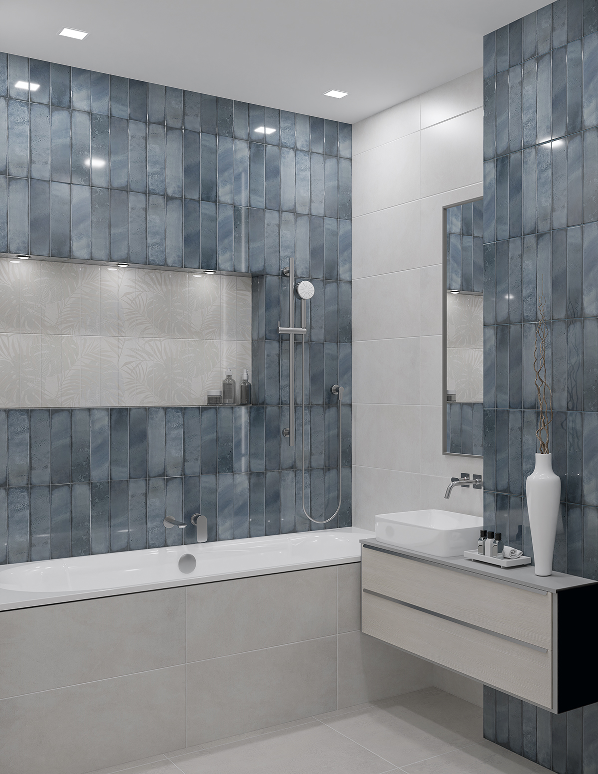 Керамическая плитка Azori Bricks Azul 315x630