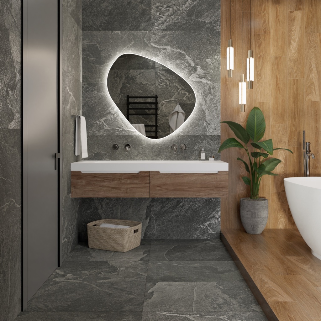 Керамический гранит Primavera Cobar Nero punсh-carving 60x120 PC209