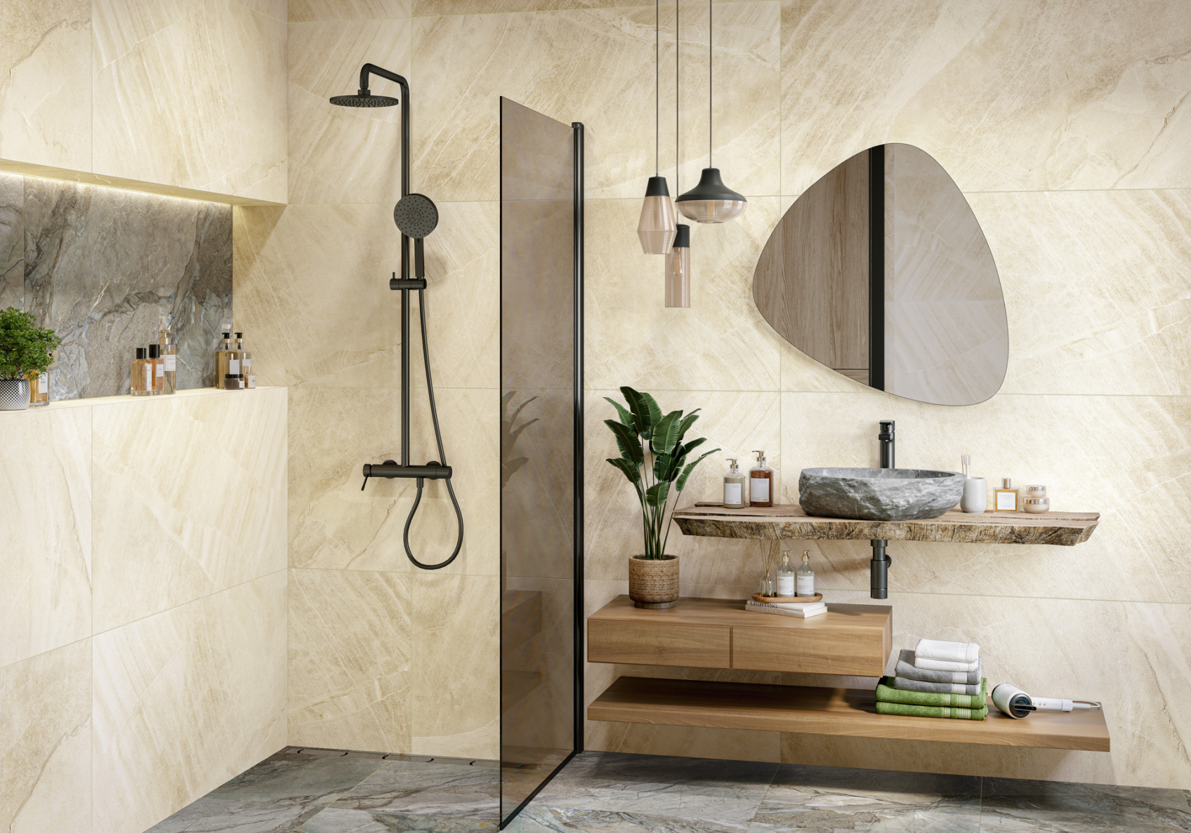 Керамический гранит New Rock Crema матовый 60х120 D120201M