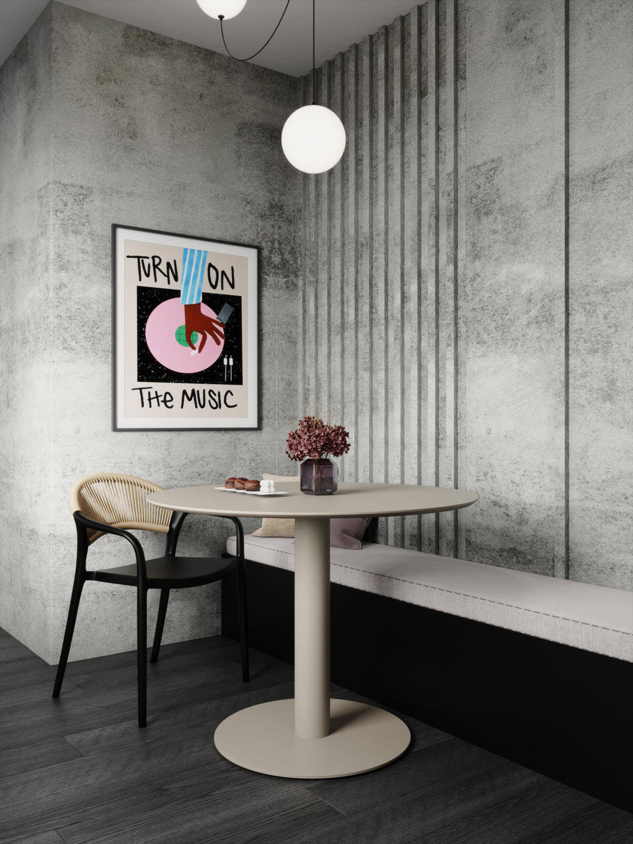 Бамбуковая панель Bonaparte Cemento Light carbon matt 1080*2800*8 (1шт.=3,024 кв.м.) connect