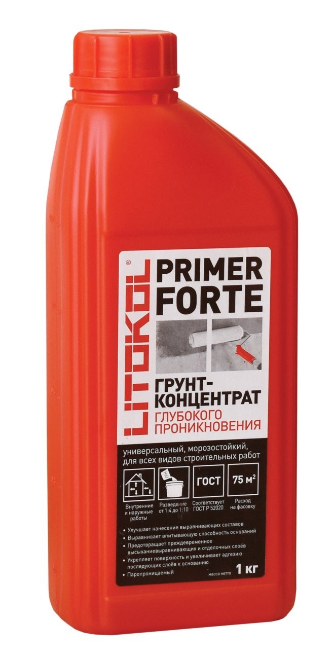 Грунт-концентрат Litokol PRIMER FORTE 1кг универсальный глубокого проникновения 498630002