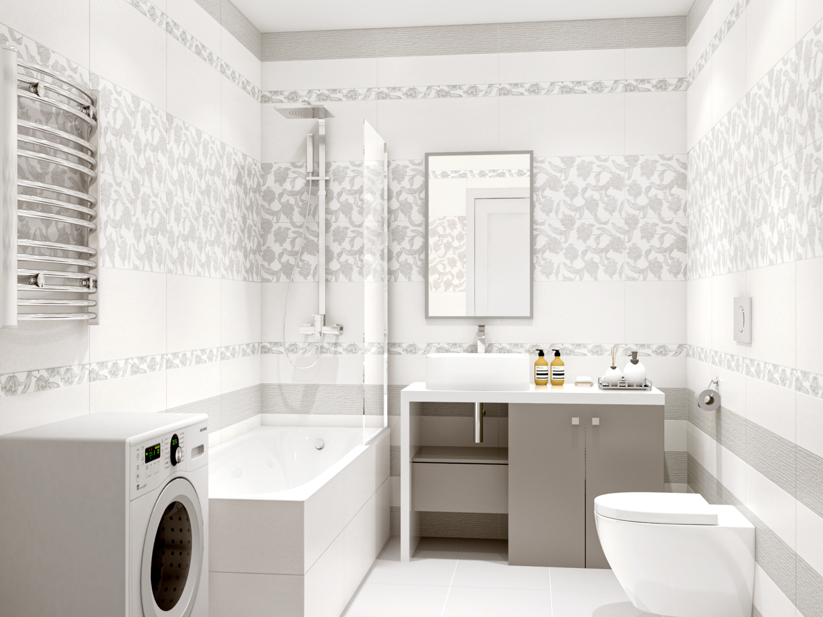 Керамический бордюр Azori Mallorca Grey Floris 63,0x7,5