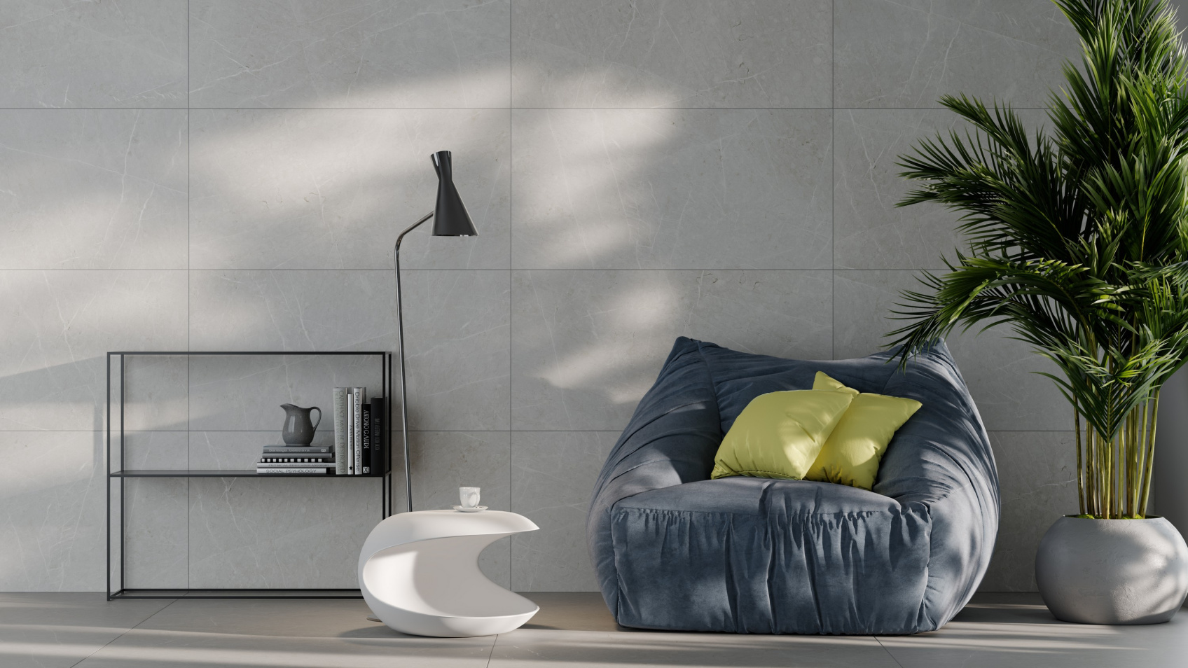 Керамический гранит Kerranova Skala белый K-2201/MR матовый 600х1200