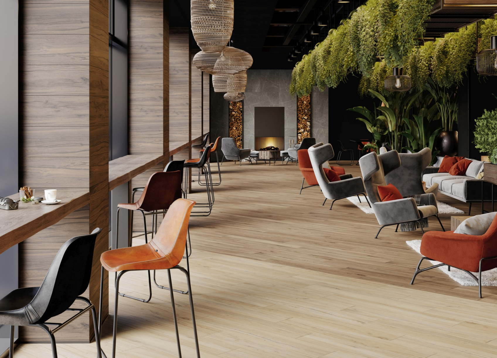 Керамический гранит Kerranova Alleya коричневый K-2102/SR структурированный 20х120