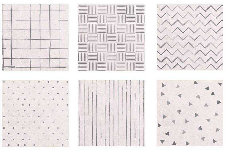 Керамический декор Axima Адажио светлая орнамент D набор из шести плит 20x20