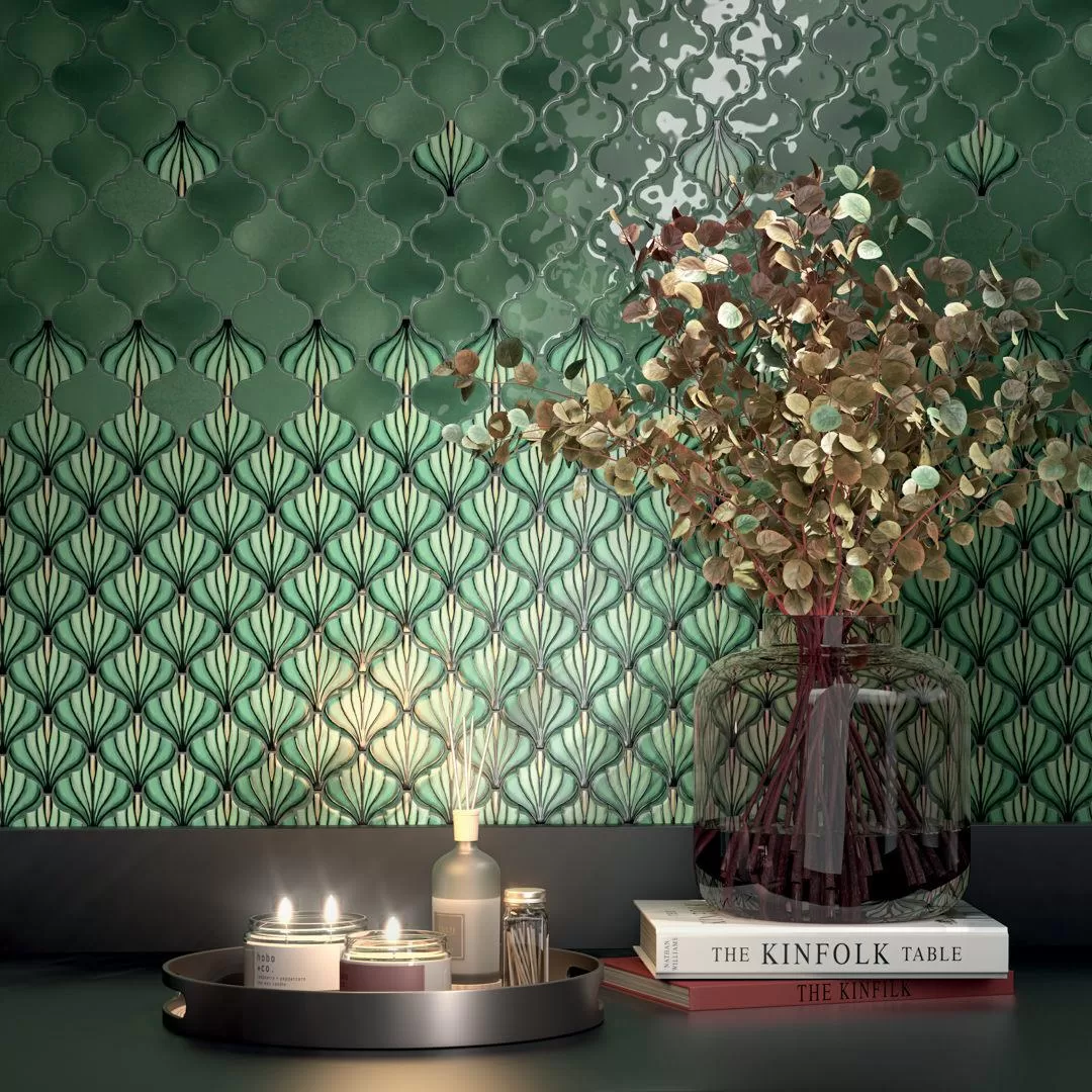 Керамическая плитка Kerama Marazzi Арабески Майолика 65008 зеленый 26x30