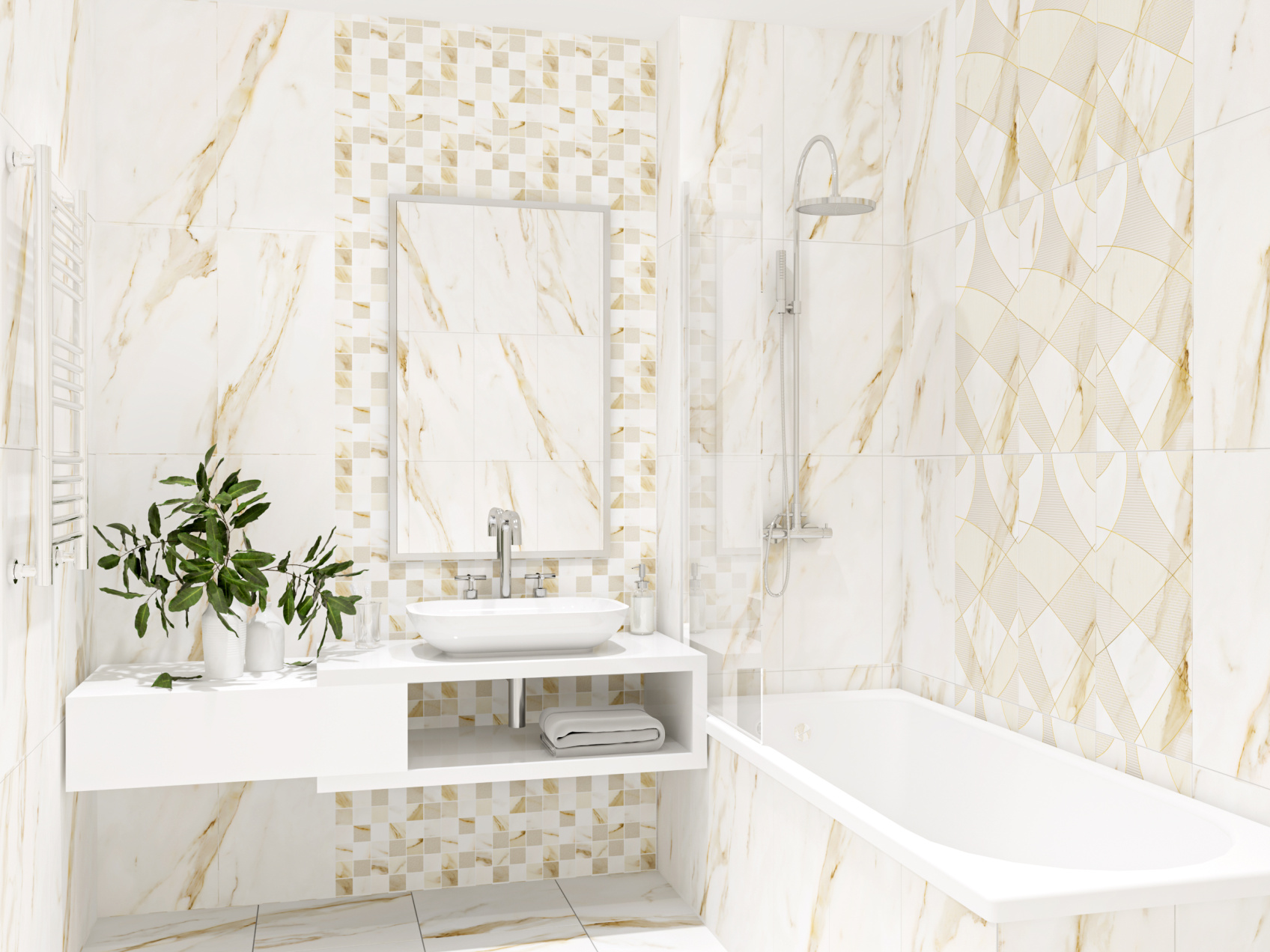 Керамическая мозаика Azori Calacatta Royal 30x30