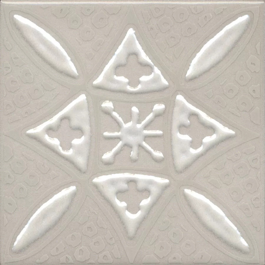 Керамический декор Kerama Marazzi Бахия 2 серый светлый глянцевый 9,8x9,8x0,7