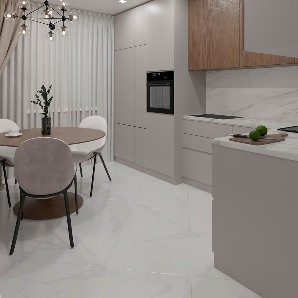 Керамический гранит Wan Sheng Lande мрамор серый полированный L12614 600x1200