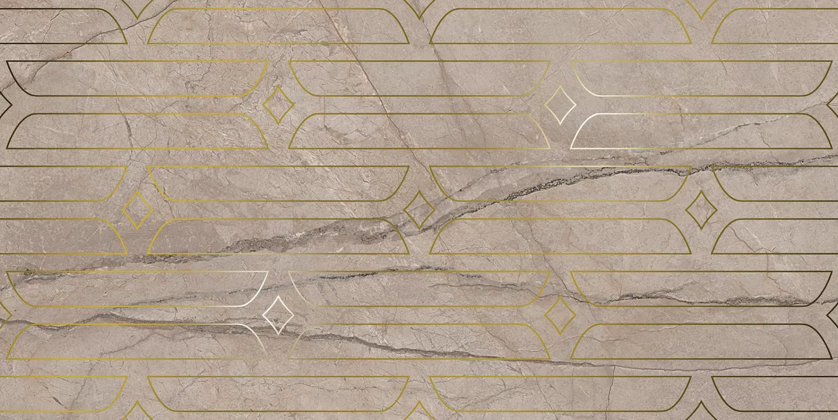 Керамический декор Kerama Marazzi Ифран бежевый светлый глянцевый обрезной 60x119,5x0,9