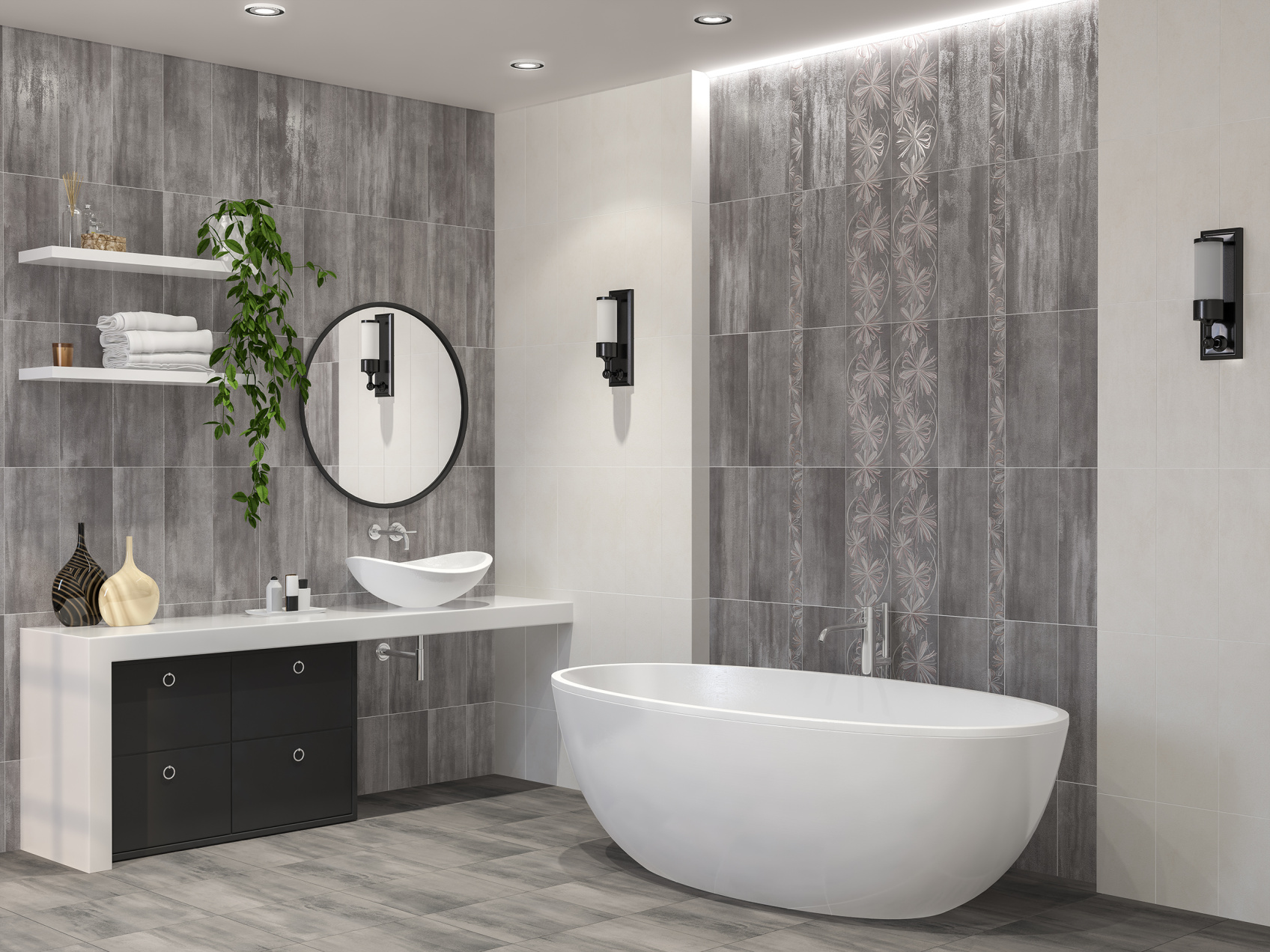 Керамическая плитка Azori Sonnet Grey 20,1x50,5