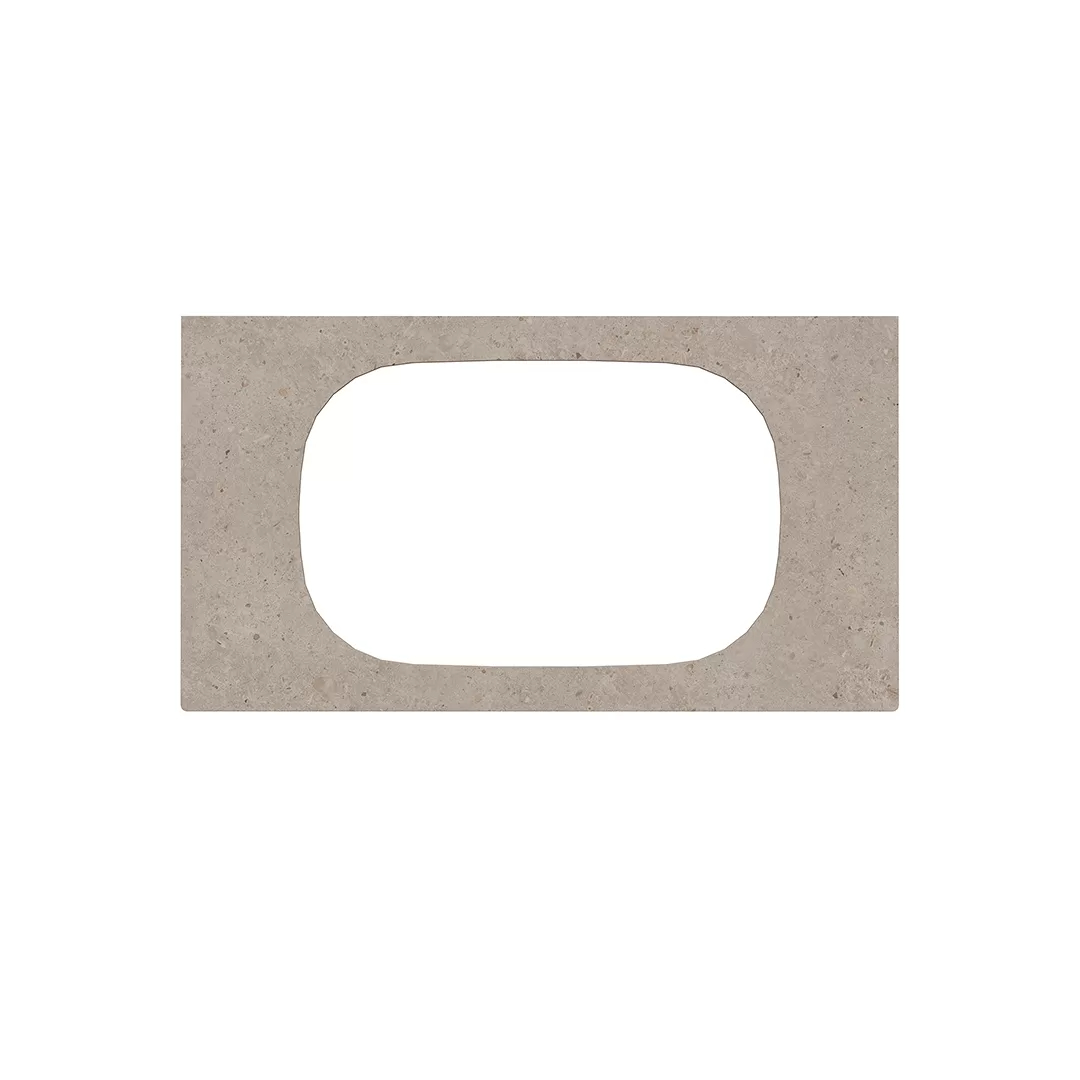 Столешница из керамогранита для раковин, встраиваемых сверху, Риккарди 90 см, бежевый матовый (без отв. под смеситель)