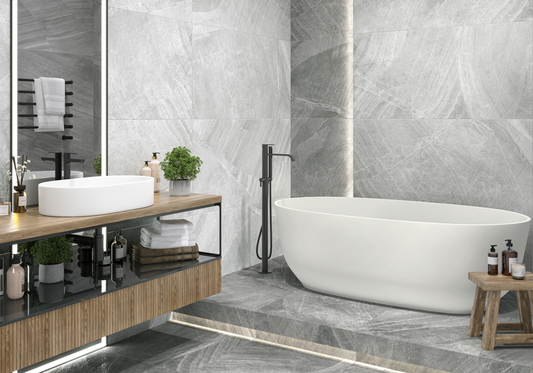 Керамический гранит New Rock Gray матовый 60х120  D120203M