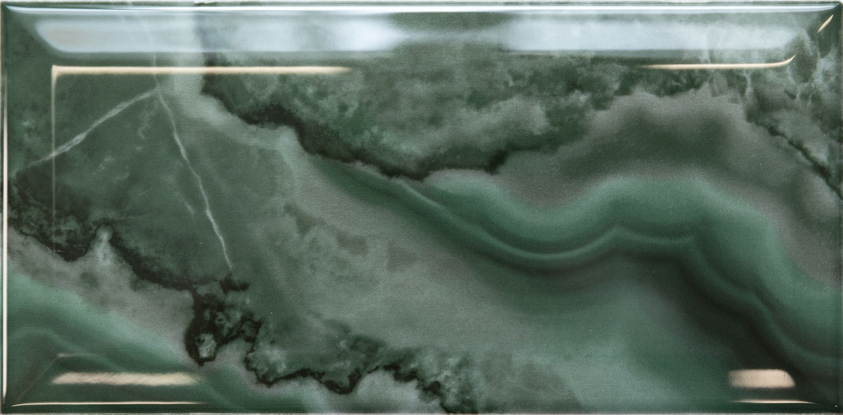 Керамическая плитка Kerama Marazzi Сеттиньяно 19077 зеленый грань глянцевый 9,9х20