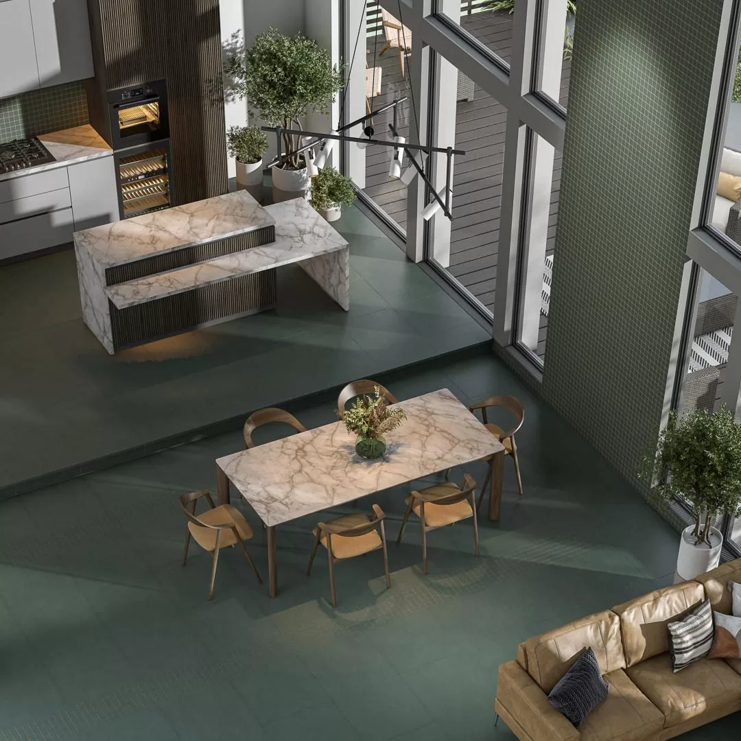 Керамический гранит Kerama Marazzi Про Чементо DD642120R зеленый матовый обрезной 60х60