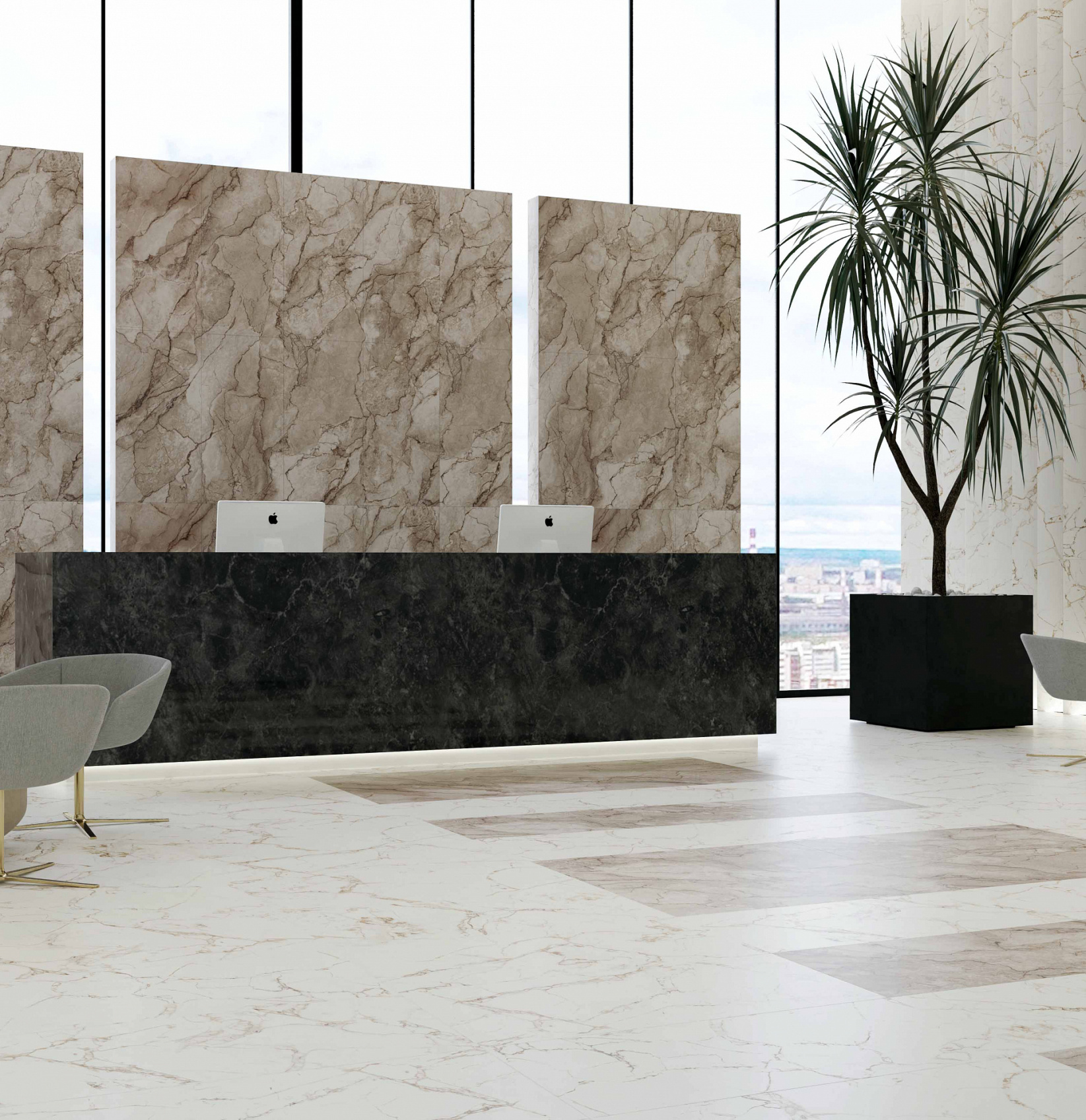 Керамический гранит Axima Бруклин белый 60х120