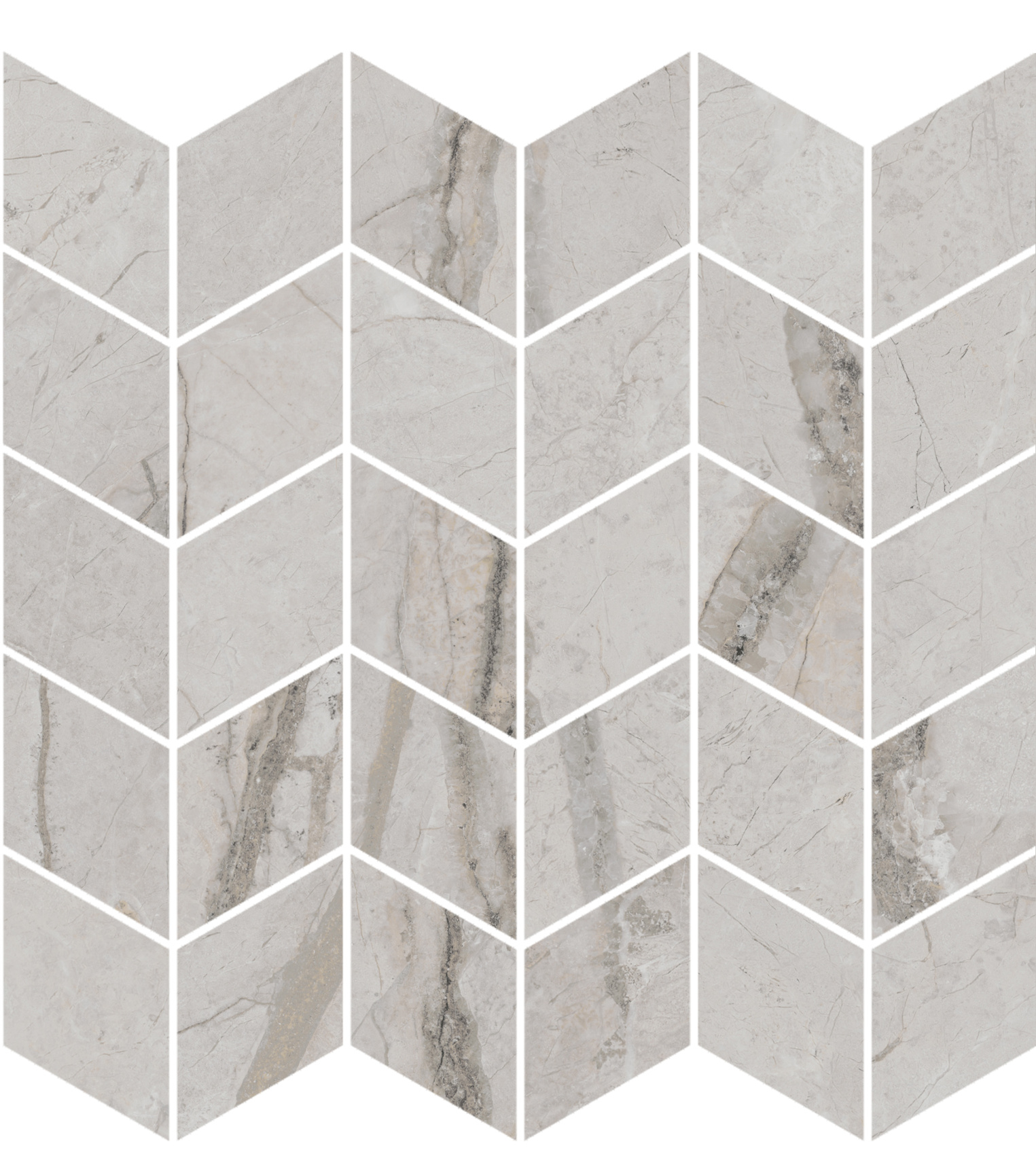 Керамический декор Kerama Marazzi Ифран мозаичный серый светлый глянцевый обрезной 30x31.2x0.9