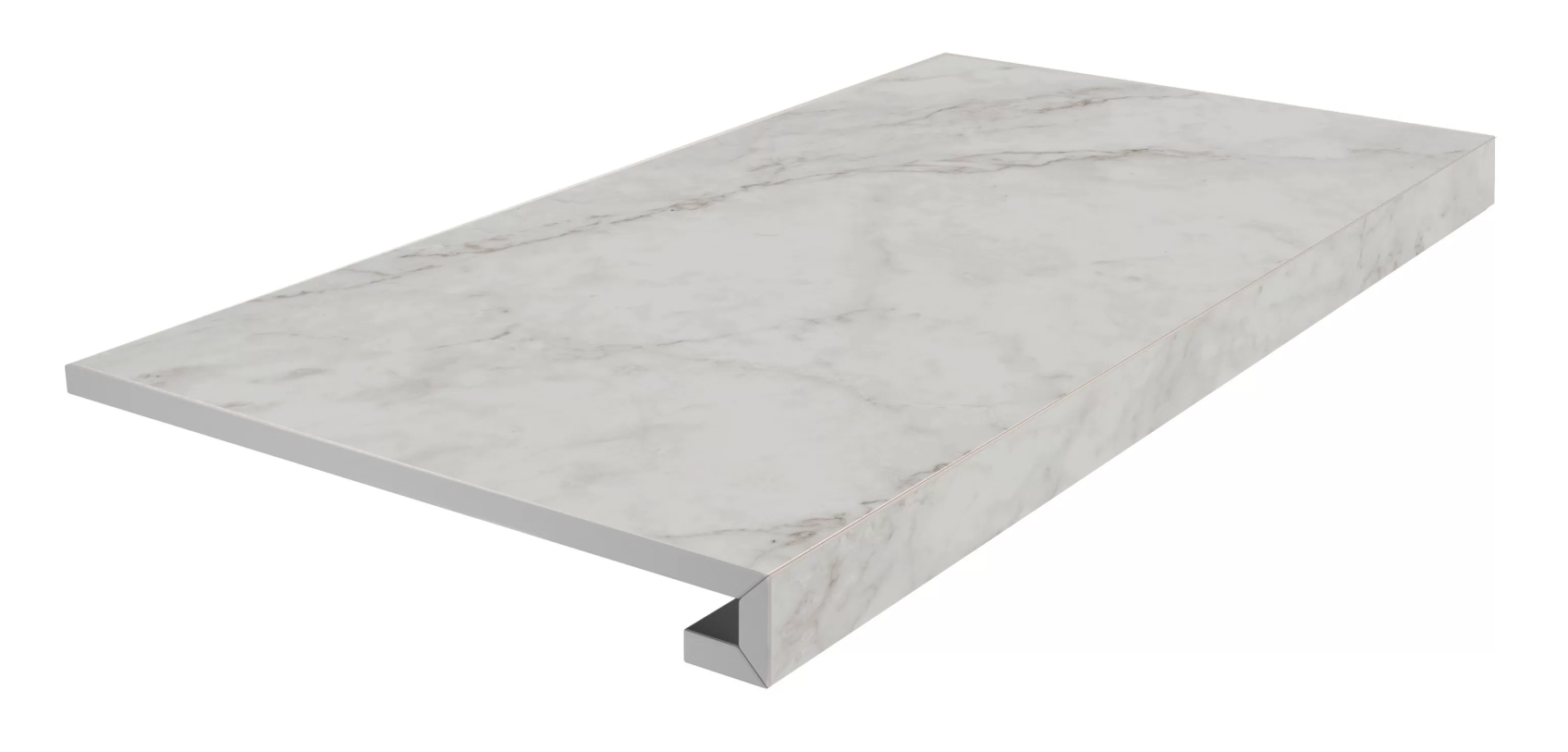 Керамическая ступень Kerama Marazzi Тубкаль клееная фронтальная белая матовая обрезная 33x60x0.9