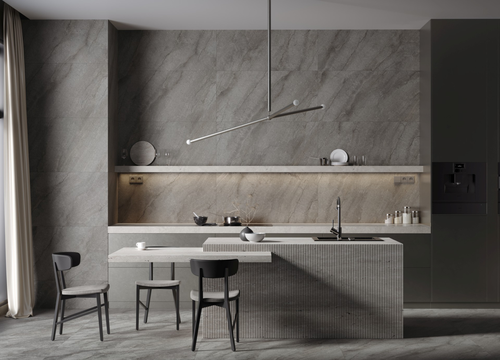 Керамический гранит Kerranova Берег светло-серый K-2405/MR матовый 60х120