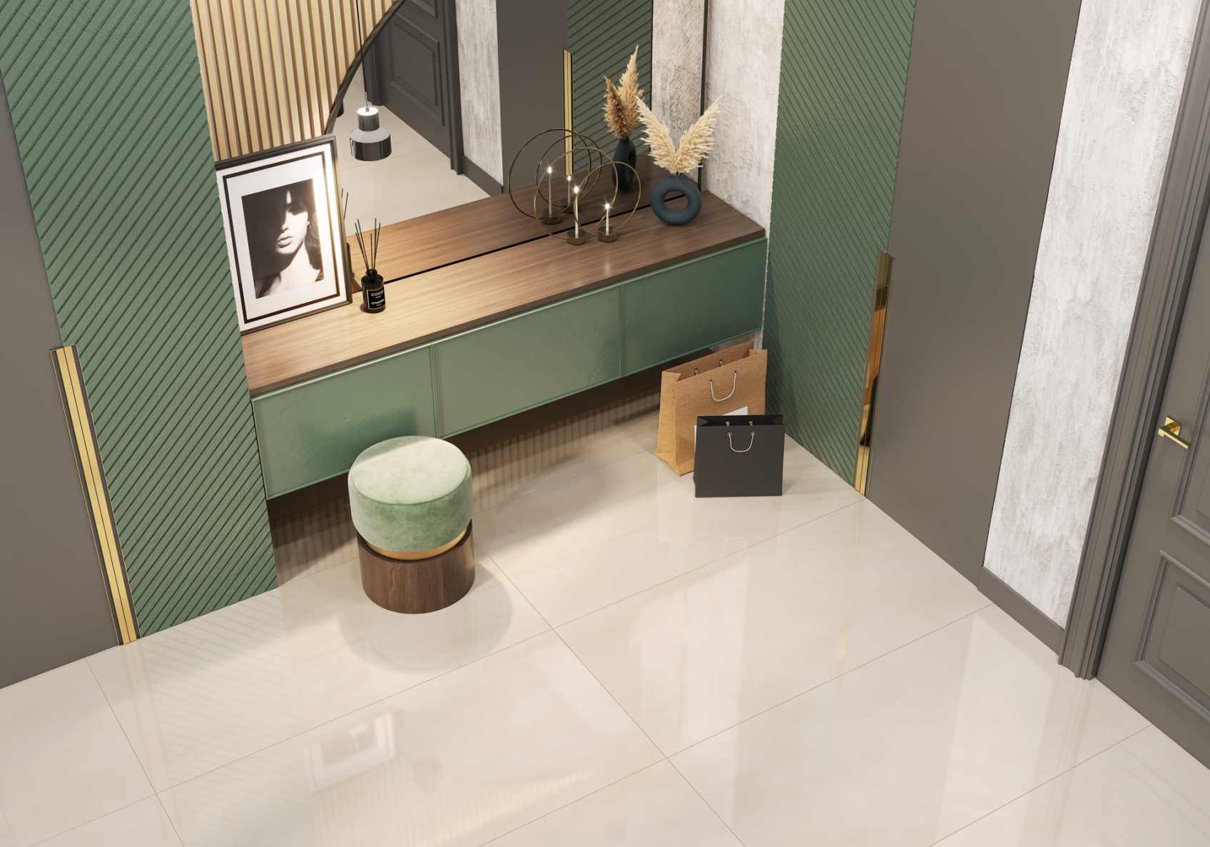 Керамический гранит Studio Beige полированный 60х120 60120STD11P