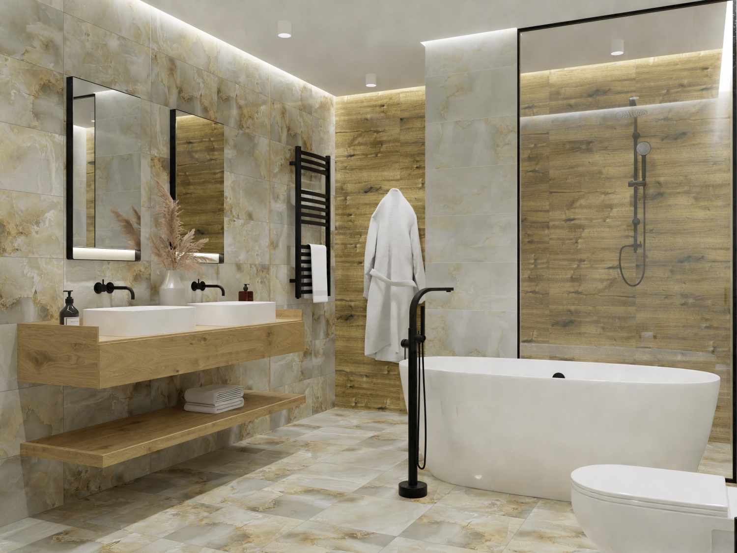 Керамическая плитка Леандр TP453667D серый матовая 45х45