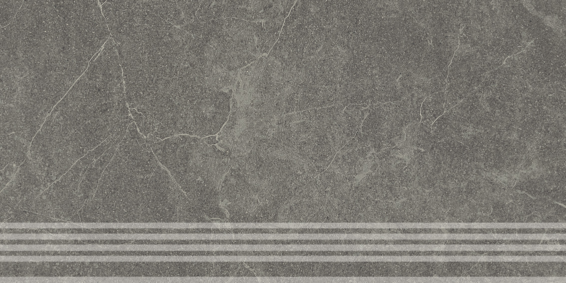 Керамическая ступень Kerama Marazzi Эстерель серый темный матовый обрезной 30x60x0,9