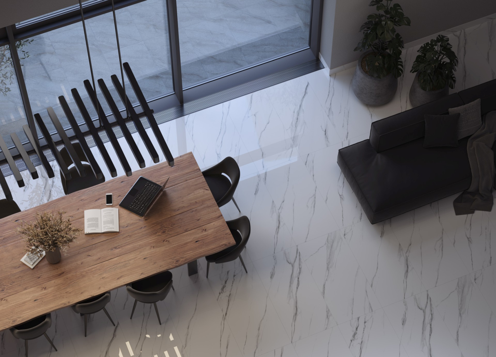 Керамический гранит Kerranova Butik белый K-2020/MR матовый 60х60