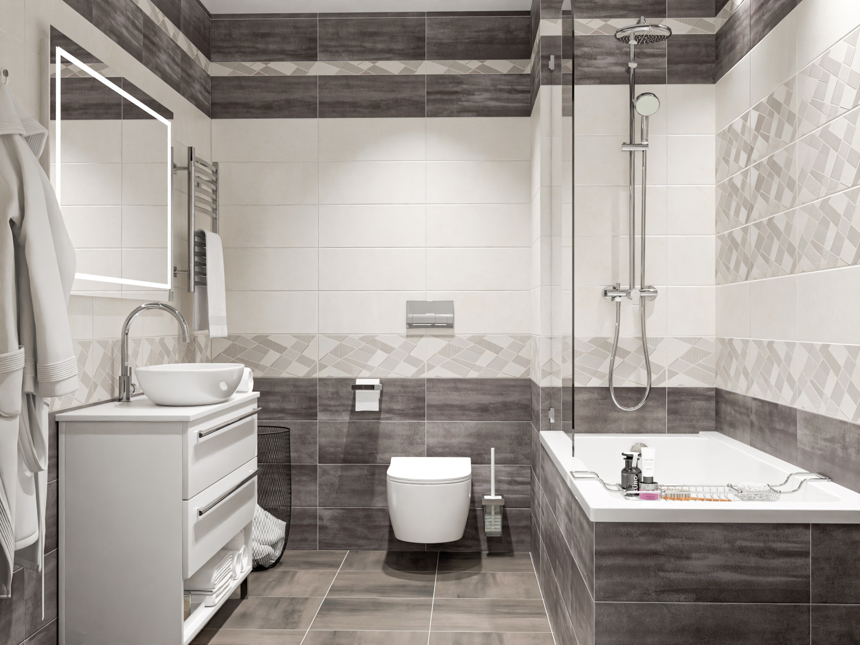 Керамический бордюр Azori Sonnet Beige Geometria 50,5x6,2