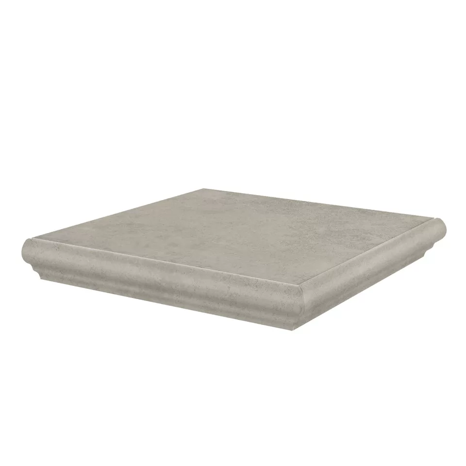 Керамическая ступень Kerama Marazzi Хадду угловая серая светлая матовая 34x34