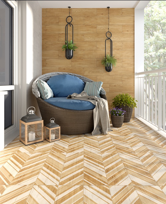 Керамический гранит Grasaro Home Wood G-81/MR 200х600 медовый