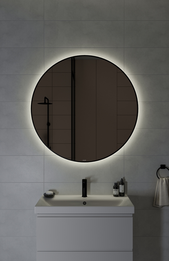 Зеркало ECLIPSE smart 100x100 в черной рамке