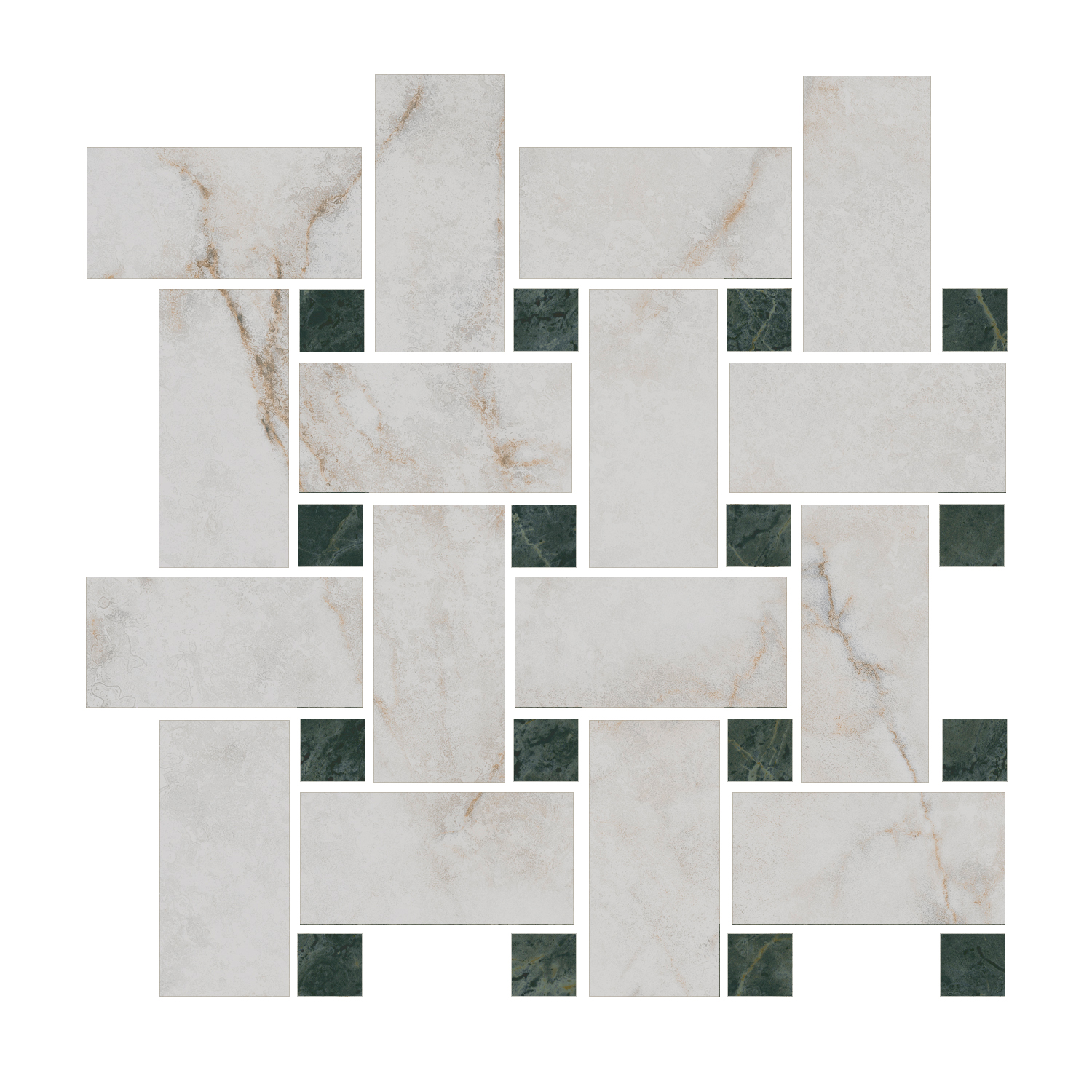 Керамический декор Kerama Marazzi Серенада T038\SG6540 белый лаппатированный мозаичный 32x32